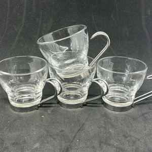 Bormioli Rocco Oslo 4 oz. Cappuccino Cup with Stainless Steel Handle set of 4